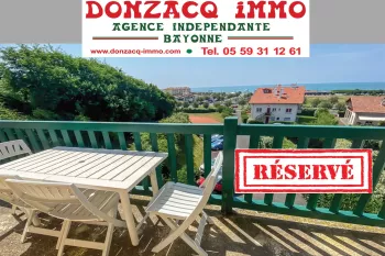 Anglet La Chambre d’Amour - Vue océan et dernier étage pour ce type 3 de 83 m² habitable, terrasse de 12 m², séjour de 40 m² + cave de 18 m² + place de parking