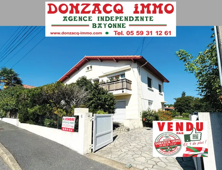 Anglet Camiade/Montbrun - Copropriété de 2 pour ce joli Type 4 de 91 m² H en rdc d’une maison + véranda + garage + jouissance exclusive de 228 m² de terrain