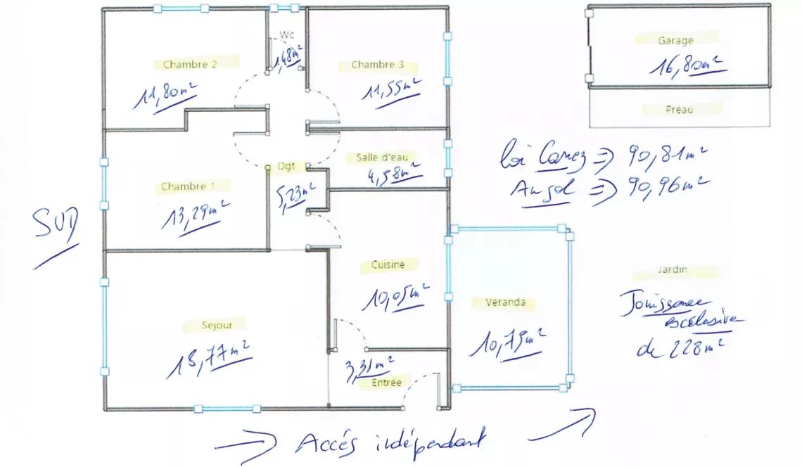 Anglet Camiade/Montbrun - Copropriété de 2 pour ce joli Type 4 de 91 m² H en rdc d’une maison + véranda + garage + jouissance exclusive de 228 m² de terrain