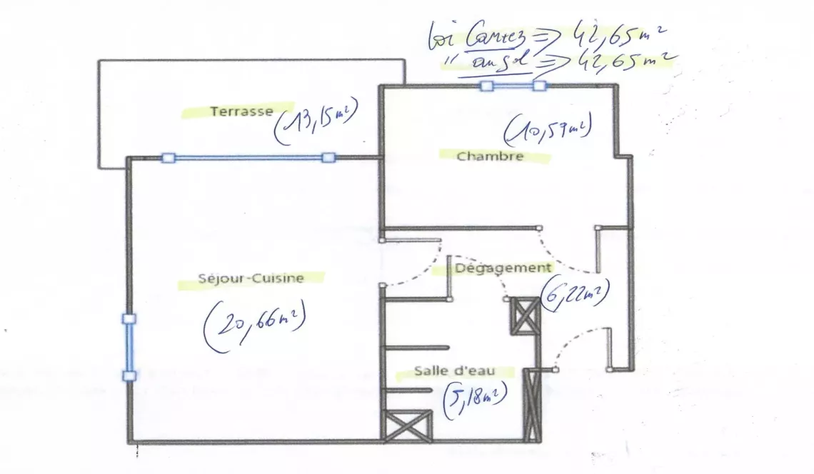 Bayonne les Arènes - Dans résidence de 2011, beau type 2 de 43 m² habitable, belle pièce de vie de 21 m² sur terrasse de 15 m², parking en sous-sol