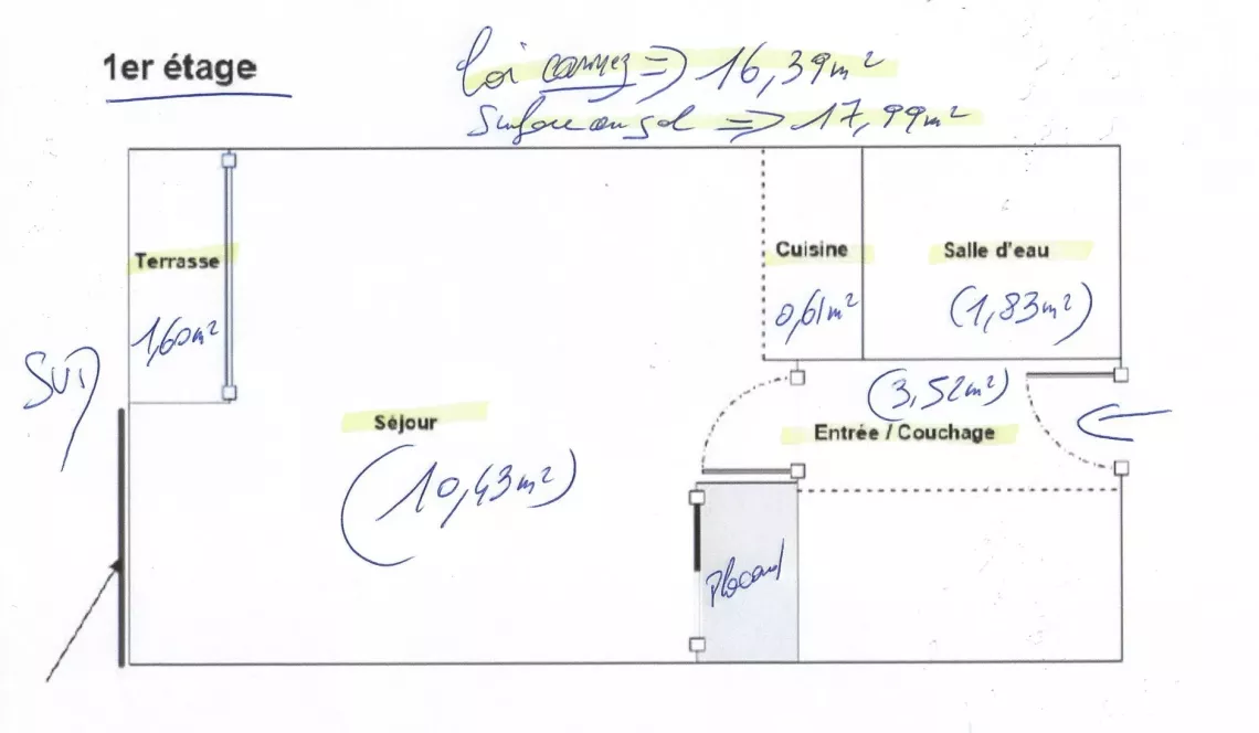 Exclusivité La Pierre St Martin - Agréable studio plein sud de 18 m² habitable vendu meublé, 4 couchages + balcon. Le gros +, un box fermé!