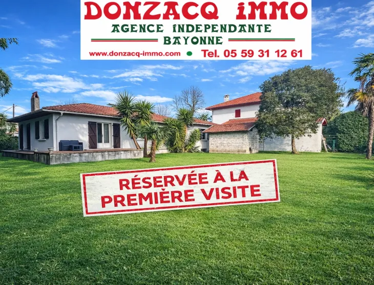 Biarritz au calme - Sur splendide parcelle plate plein sud de 996 m², plain-pied de 85 m² habitable à réhabiliter + garage ou le départ d’un nouveau projet?