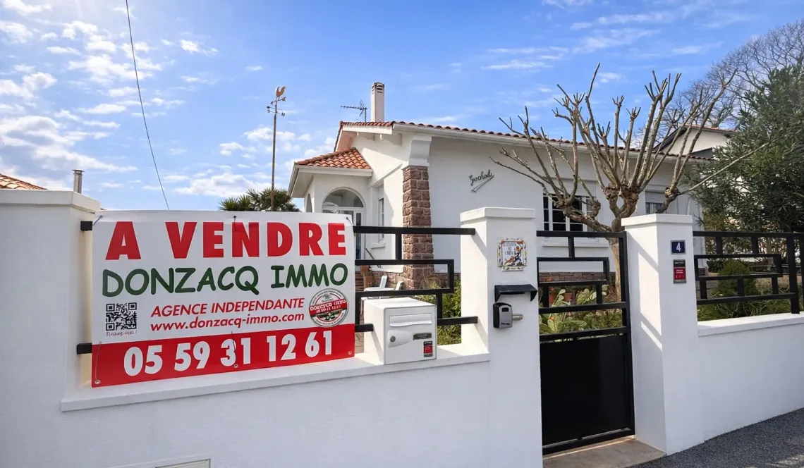 Anglet quartier très recherché pour ce joli plain-pied des années 60 de 107 m² habitable, 3 chambres + 1 bureau, pièce de vie de 27 m² sur parcelle de 629 m² + garage