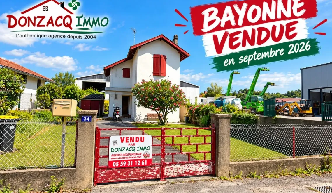 Rare sur Bayonne - Dans la zone St Frédéric, charmante maison des années 30 de 75 m² H sur 2 niveaux, double séjour, 2 chambres sur parcelle de 261 m² + garage.