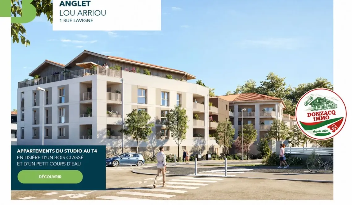 Anglet Avenue d’Espagne - Studio de 25 m² habitable disponible en 2028 au 2 ème sur 4 étages + balcon + place de parking
