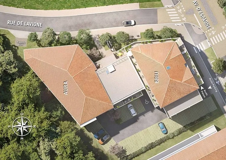 Anglet Avenue d’Espagne - Studio de 25 m² habitable disponible en 2028 au 2 ème sur 4 étages + balcon + place de parking