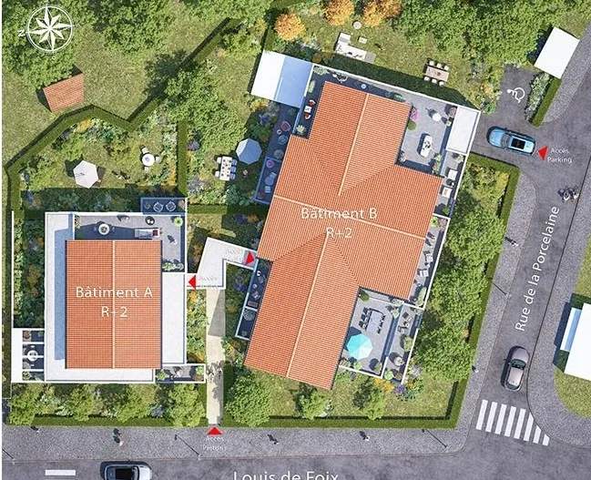 Bayonne plein sud - Beau type 4 de 90 m² habitable, pièce de vie de 38 m² + grand balcon/terrsasse de 15 m² + place de parking privative