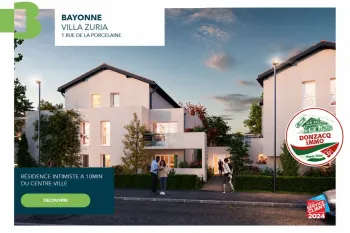 Bayonne plein sud - Beau type 4 de 90 m² habitable, pièce de vie de 38 m² + grand balcon/terrsasse de 15 m² + place de parking privative