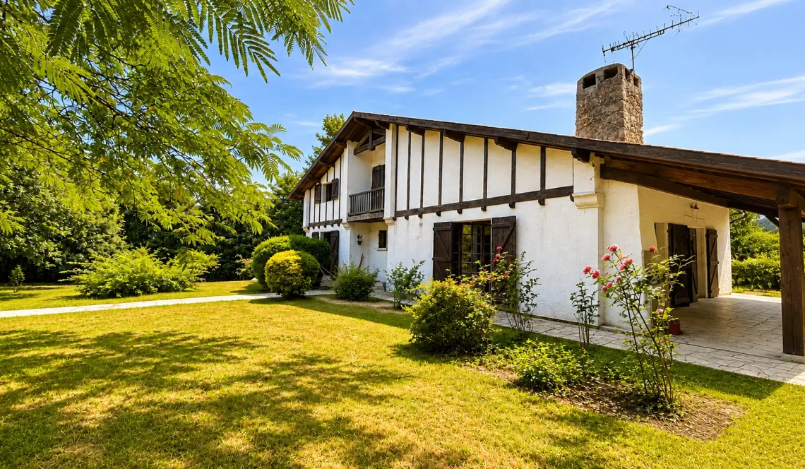 Dans un écrin de verdure sur Briscous - Belle traditionnelle de 198 m² habitable et ses 5 chambres, séjour cathédrale, garage sur parcelle de 4 000 m²