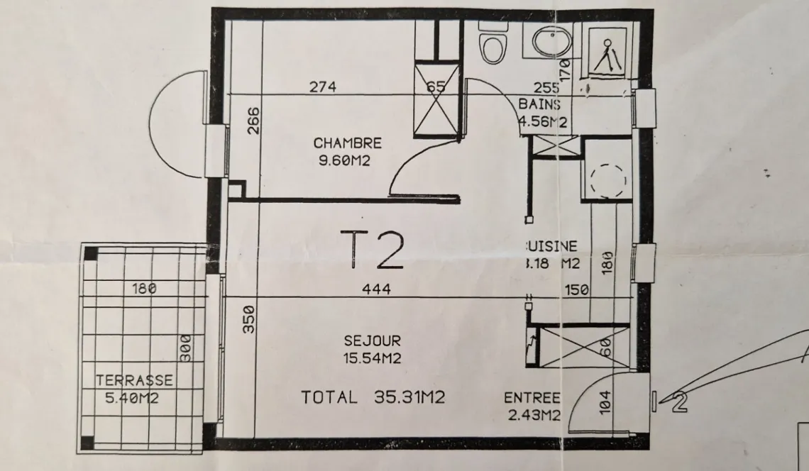 Dans jolie résidence arborée et calme à Boucau - Appartement lumineux exposée sud-ouest de 36 m² type F2 avec place de parking privative + cave