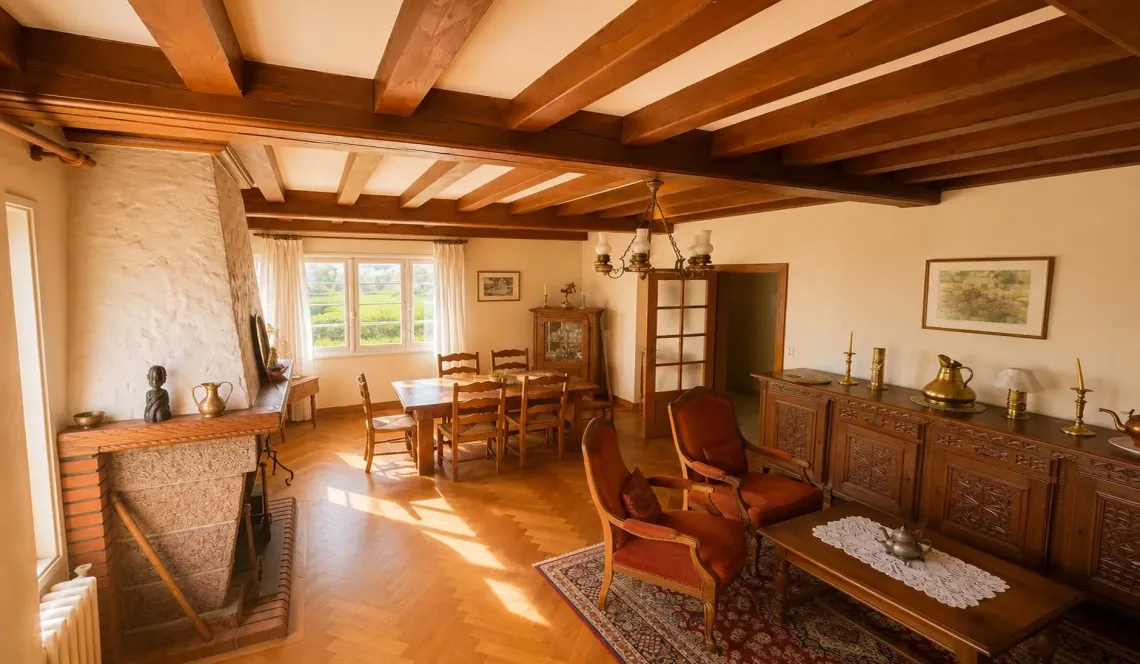 RARE sur Bassussarry - Propriété d’Exception de 260 m² habitable en deux parties, 172 m² d’un côté et 88 m² de l’autre, garage au milieu sur 3239 m² de terrain 