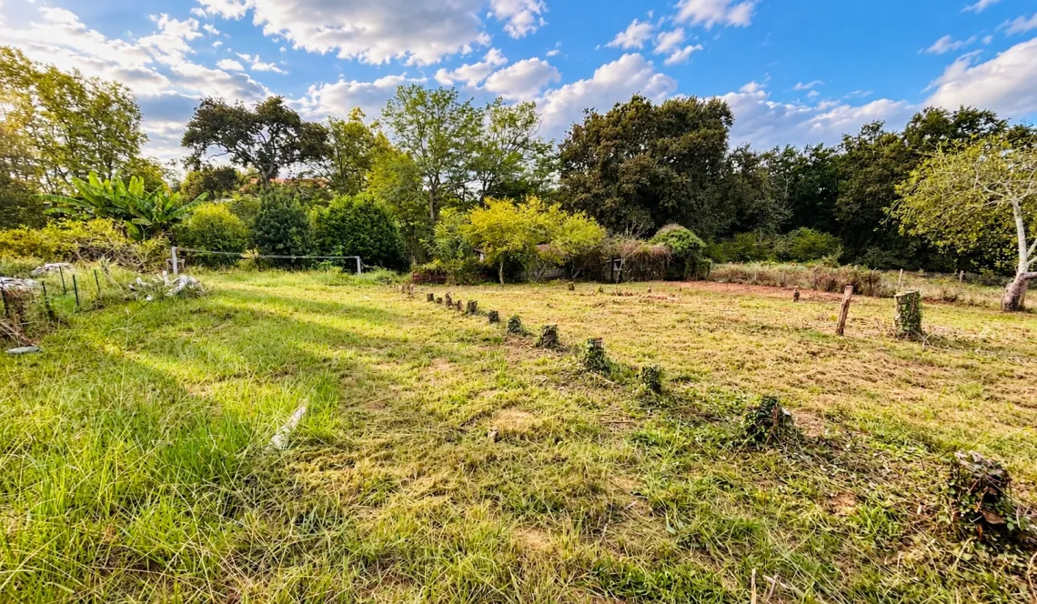 Sur Biaudos à la campagne - Belle parcelle à bâtir de 898 m² à viabiliser pour un projet au calme et le nez dans la forêt