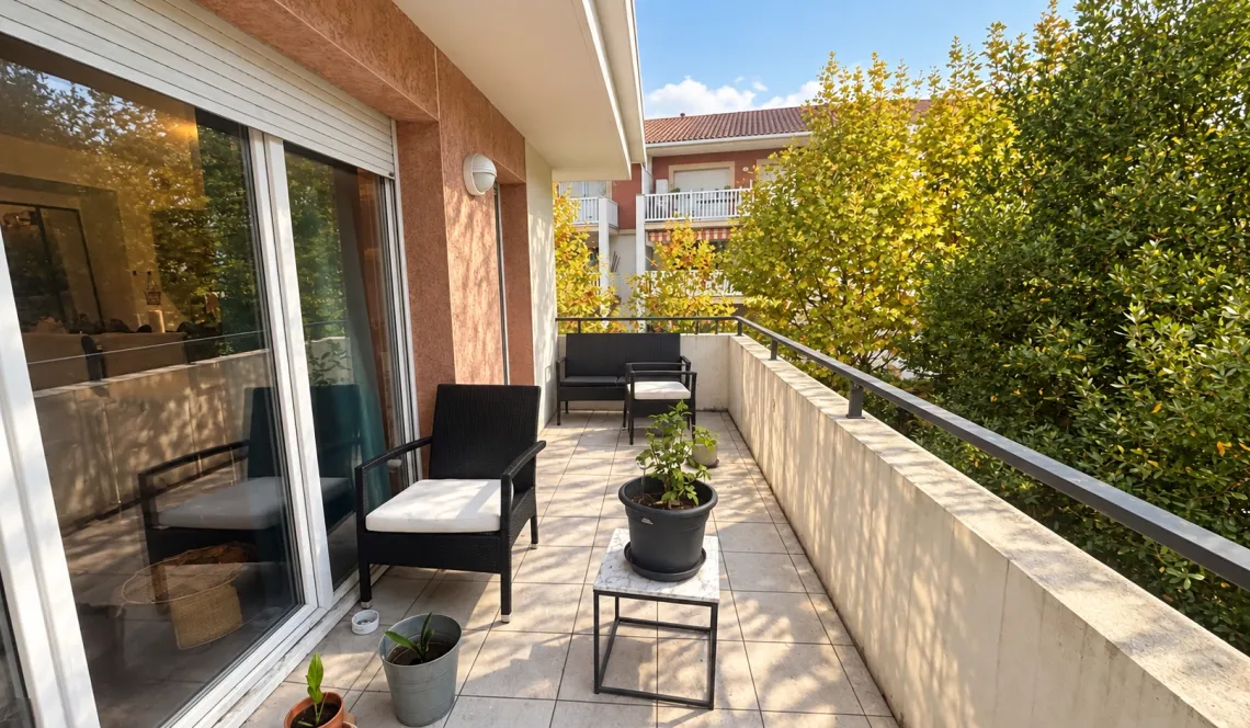 Saisontan Bayonne- Spacieux T2 de 47 m² avec un belle terrasse plein est de 12 m² et garage en sous-sol