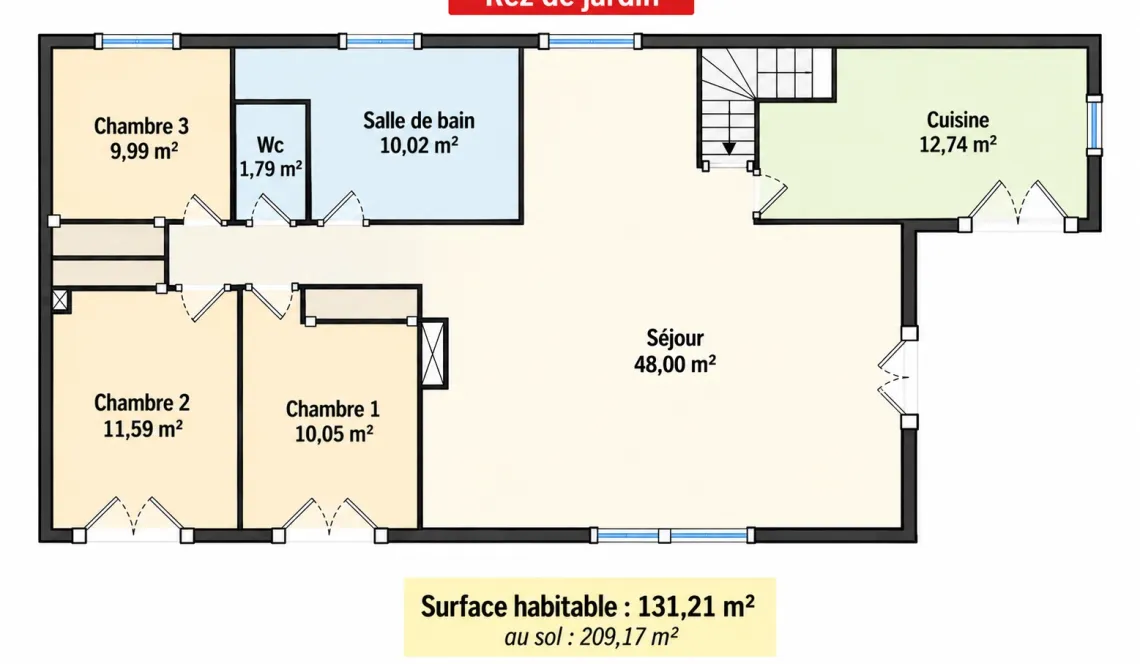 Exclusivité sur la hauteur de Bardos, au calme - Joli plain-pied de 131 m² habitable sur deux niveaux, 4 chambres, belle pièce de vie de 48 m², grand garage sur parcelle de 3 000 m²