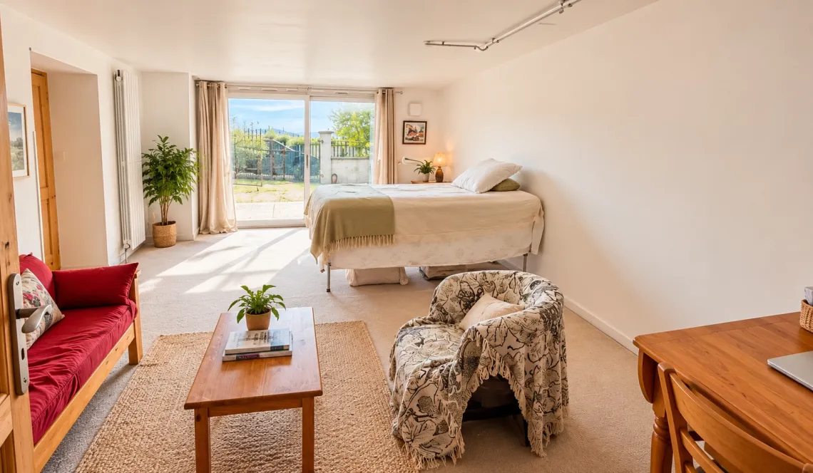 Exclusivité sur la hauteur de Bardos, au calme - Joli plain-pied de 131 m² habitable sur deux niveaux, 4 chambres, belle pièce de vie de 48 m², grand garage sur parcelle de 3 000 m²