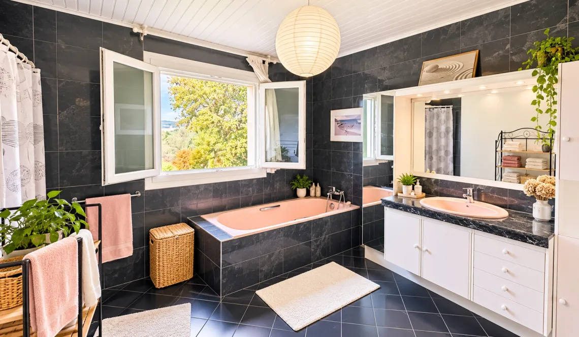 Exclusivité sur la hauteur de Bardos, au calme - Joli plain-pied de 131 m² habitable sur deux niveaux, 4 chambres, belle pièce de vie de 48 m², grand garage sur parcelle de 3 000 m²