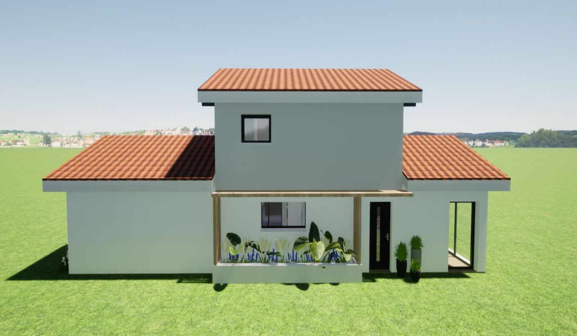 Anglet Sutar - Projet de construction d’une villa de 128 m² habitable sur deux niveaux, 3 chambres + 1 bureau sur 505 m² de terrain