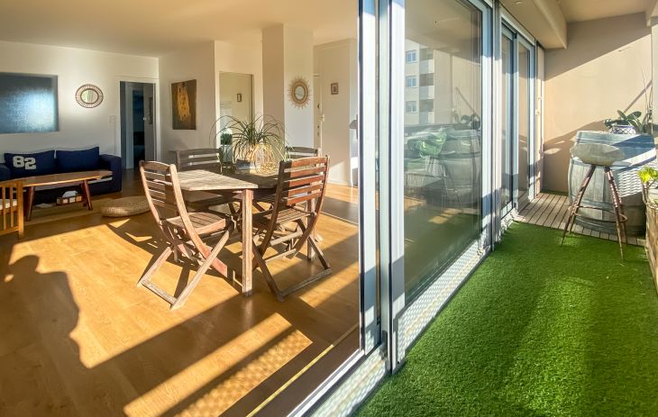 Biarritz 1 km des plages et centre ville - Type 4 de 90 m² habitable + balcon sud échappée mer + cave + 2 parkings