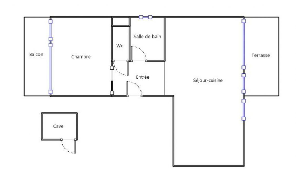 Anglet- Type 2 de 51 m² habitable au dernier étage en parfait état + terrasse + parking privé + cave