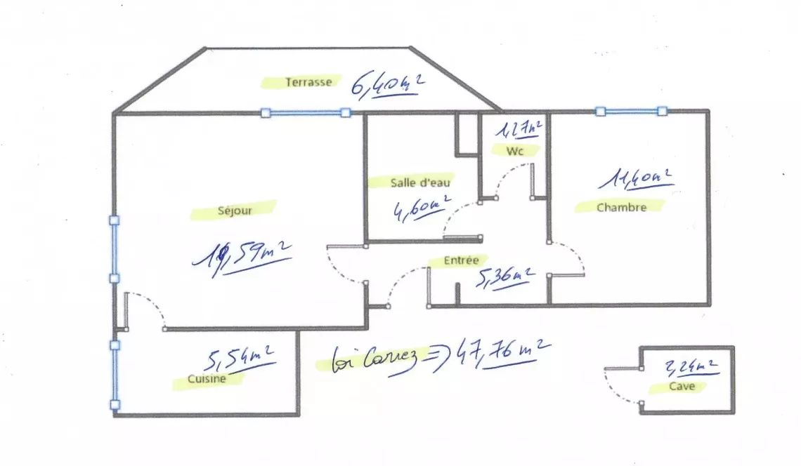 Bayonne Beyris Le Flore - Type 2 de 48 m² habitable + terrasse + cave + parking extérieur