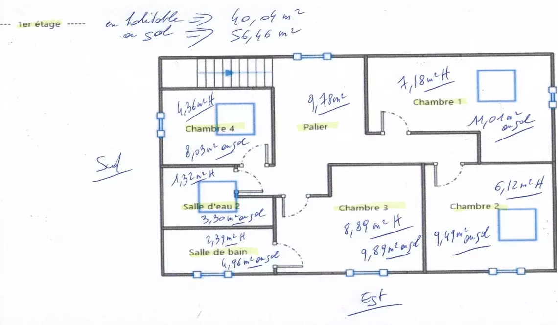 Anglet - Maison de ville de 135 m² habitable, 4 chambres + 1 bureau, pièce de vie de 30 m² avec studio indépendant sur 239 m² de parcelle