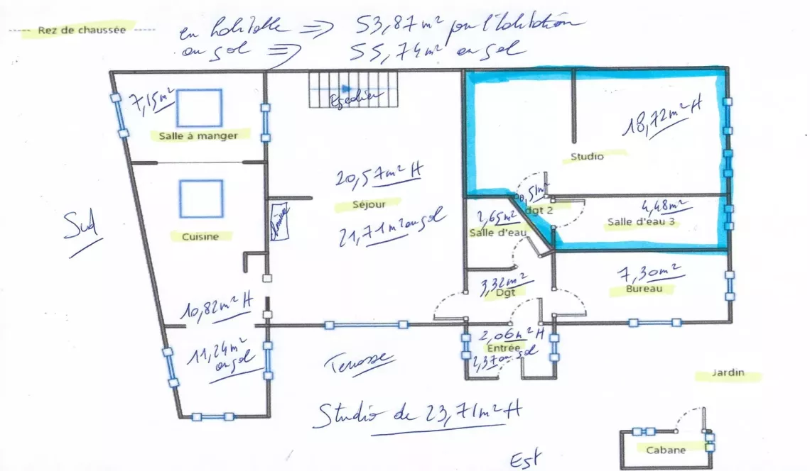 Anglet - Maison de ville de 135 m² habitable, 4 chambres + 1 bureau, pièce de vie de 30 m² avec studio indépendant sur 239 m² de parcelle