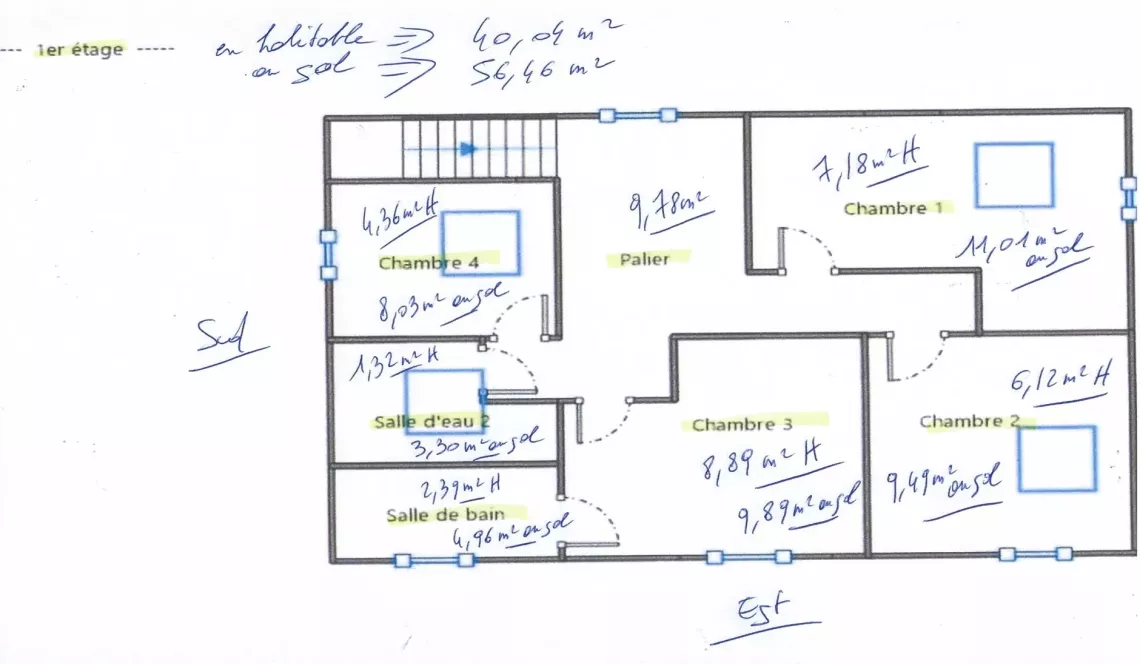 Anglet - Maison de ville de 135 m² habitable, 4 chambres + 1 bureau, pièce de vie de 30 m² avec studio indépendant sur 239 m² de parcelle