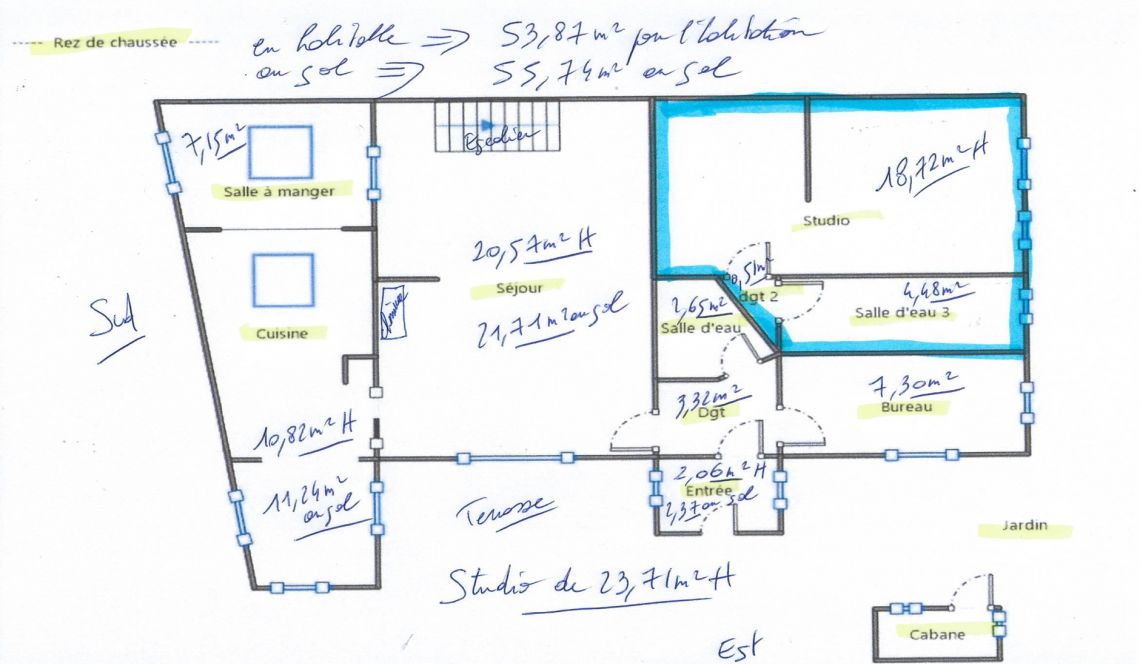Anglet - Maison de ville de 135 m² habitable, 4 chambres + 1 bureau, pièce de vie de 30 m² avec studio indépendant sur 239 m² de parcelle