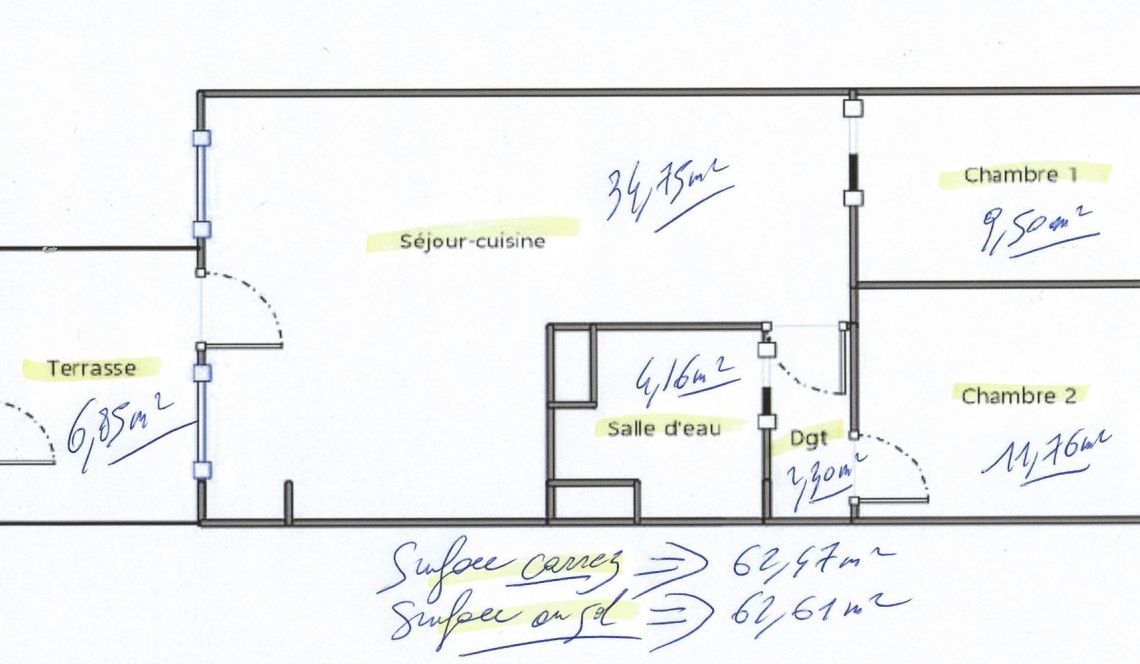 Bayonne Allées Marines - Type 3 de 63 m² habitable dans résidence de 2015, belle pièce de vie de 35 m² + terrasse
