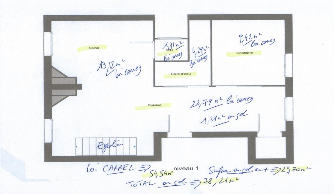 Bayonne St Esprit - Joli duplex de 78 m² habitable au sol, 2 chambres dont une mezzanine, pièce de vie lumineuse de 36 m² avec cuisine US
