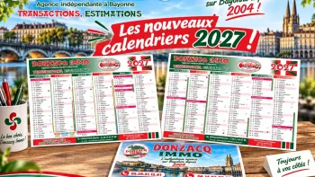 Venez récupérer votre calendrier DONZACQ IMMO 2027 au Tennis Club d’Anglet + les boutiques des Leclerc Anglet et Bayonne